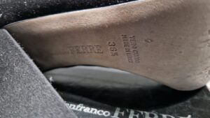Gianfranco Ferré - Women's Shoes Black satin pumps with Swarovski Vintage Shoes