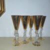 Bicchieri vintage con donna in vetro di murano ,bagno oro